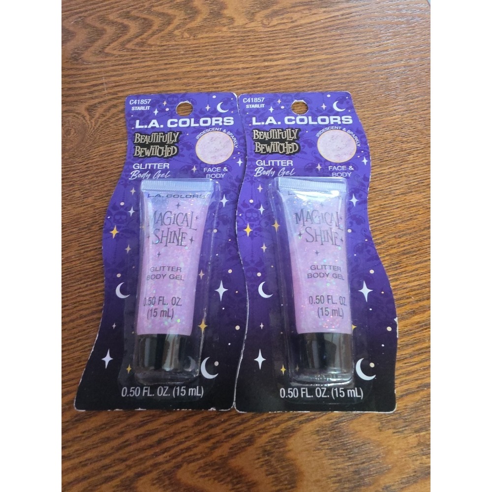 Lot Of 2 New LA Colors Beautifully Bewitched Glitter‎ Body Gel
